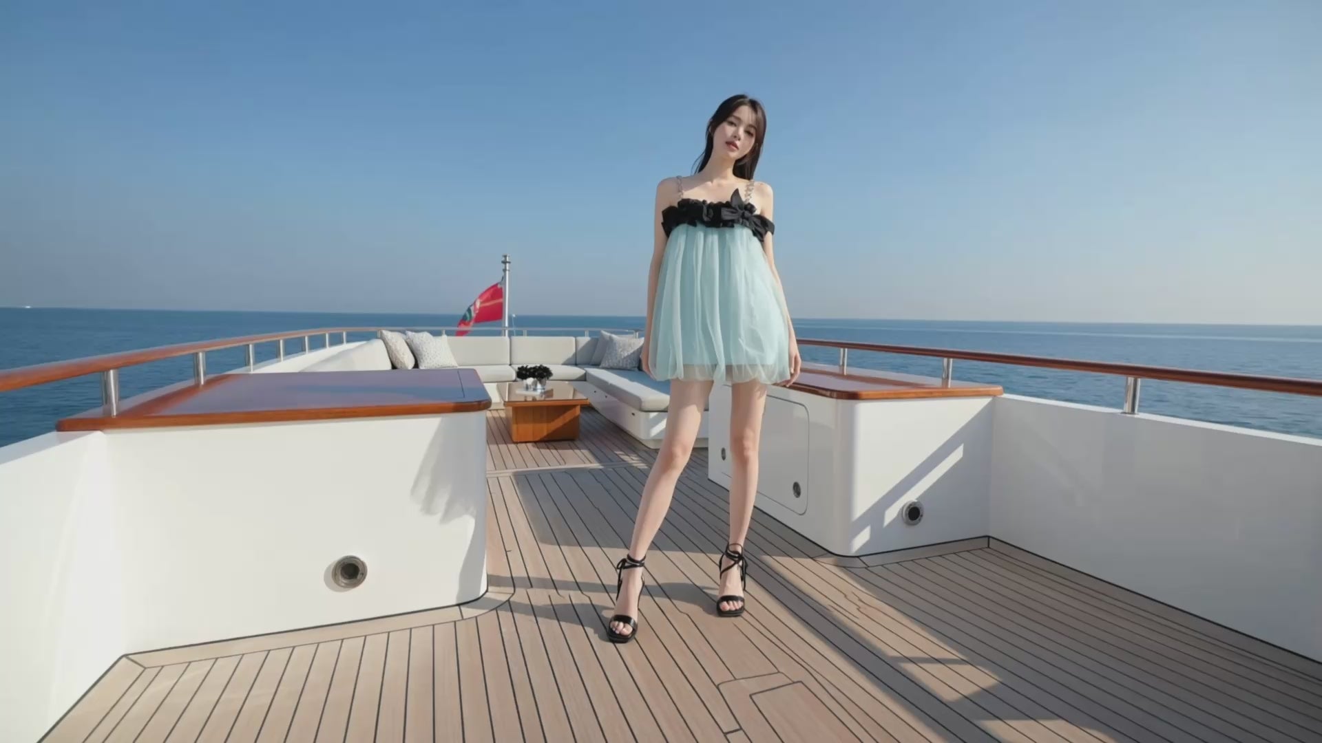 Crystal Strap Bow Bubble Mini Dress